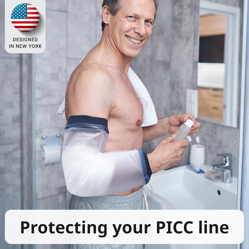 FIGHTECH PICC Line Shower Cover | Available in 3 Sizes | Reusable IV & PICC Line Sleeve | Waterproof Cast Cover for Elbow | PICC Line Covers for Upper Arm Wound (Weight: 120-170 pounds) - Image 3